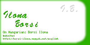 ilona borsi business card